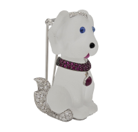 Michele Della Valle Rock Crysta, Gemset & Diamond Dog Clip Brooch